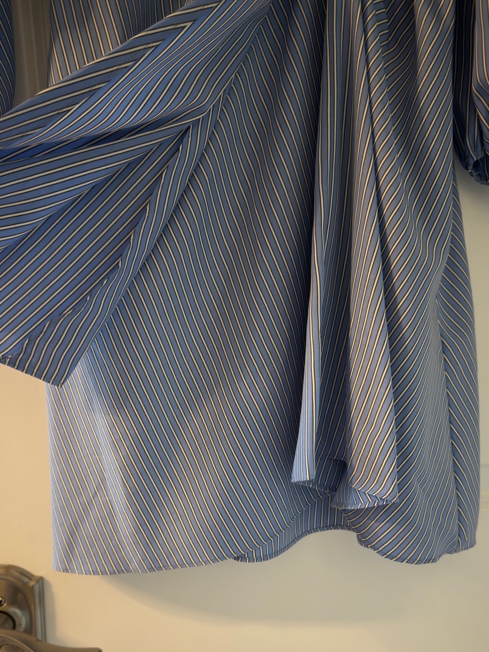 Maje Striped Blue Tie-Waist Shirt Dress - Picture 13 of 13